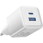 Incarcator retea Vention GaN 1x USB-C, 1x USB, 30W White