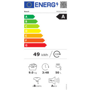 Bosch WGG244F3BY, 9 kg, 1400 RPM, Clasa A, EcoSilence Drive, i-DOS, Iron Assist, Speed Perfect, Alb