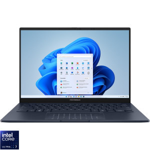 Laptop ASUS 14 Zenbook 14 OLED AX3405CA, 3K 120Hz, Procesor Intel® Core™ Ultra 7 255H (24M Cache, up to 5.10 GHz), 16GB LPDDR5X, 1TB SSD, Intel Arc 140T, Win 11 Home, Ponder Blue