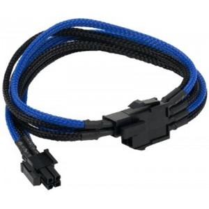 Orico 8-pin ATX Male - 4+4-pin ATX Female, 0.3m, negru albastru sleeved