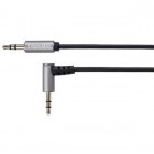 Cablu audio Kruger&Matz Jack 3.5 mm Male - Jack 3.5 mm Male, conector 90 grade, 1m, negru