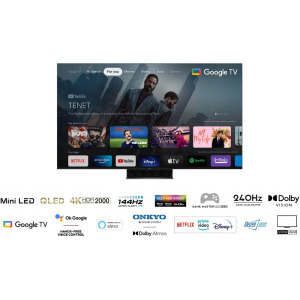 TCL Smart TV Mini LED 75C845 Seria C845 189cm negru 4K UHD HDR
