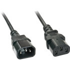 Cablu componente LINDY IEC 320 C14 Male - IEC 320 C13 Female, 2m, negru