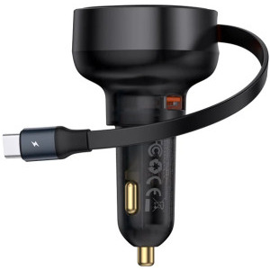 Incarcator auto Baseus C00057800111-00, 1x USB-C, 1x USB, 60 W, Black