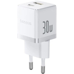 Baseus Palm, 1x USB-C, 1x USB, Quick Charge 30 W, White
