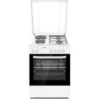 Aragaz Heinner HFSC-S60E2HSWH, 2 arzatoare, 2 zone de gatit, Mixt, Dispozitiv de siguranta, Grill, 60 cm, Alb