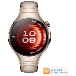Huawei Watch 5, 42mm Sand Gold 904L Stainless Steel, curea Sand Gold