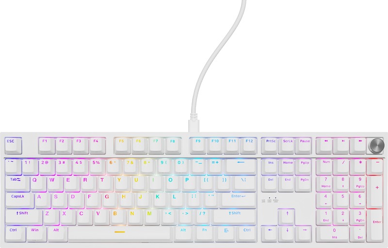 Tastatura Gaming Genesis Thor 404 RGB, Gateron Yellow Pro Switch, Mecanica, White