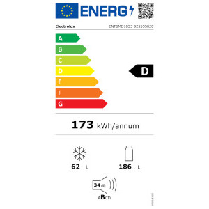 Electrolux incorporabila ENT6MD18S3, 249 L, Clasa D, No Frost, TwinTech, MultiFlow, Extra Chill, Control electronic, 177 cm