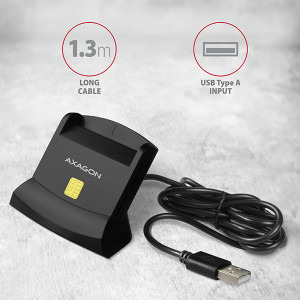 AXAGON Cititor electronic carti de identitate CRE-SM2, USB 2.0