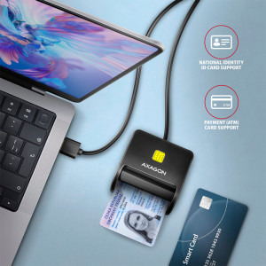 AXAGON Cititor electronic carti de identitate CRE-SM3SD, USB 2.0