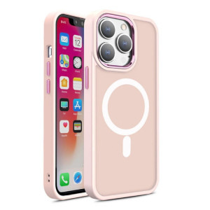 Lemontti Capac protectie spate Color Matte MagSafe Pink pentru iPhone 15 Pro Max