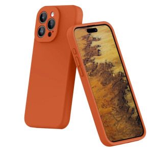 Lemontti Capac protectie spate Liquid Silicon MagCharge Orange pentru iPhone 15 Pro Max