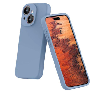 Lemontti Capac protectie spate Liquid Silicon MagCharge Blue pentru iPhone 15 Plus