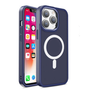 Lemontti Capac protectie spate Color Matte MagSafe Blue pentru iPhone 15 Pro