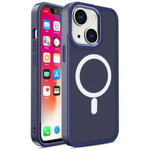 Lemontti Capac protectie spate Color Matte MagSafe Blue pentru iPhone 15
