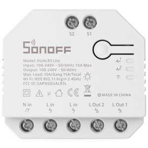 Sonoff Comutator Smart DUALR3 Lite, Wi-Fi, Control vocal