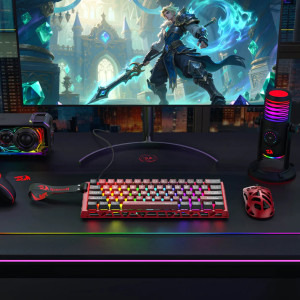 Redragon Venom Rapid Trigger RGB Red/Black Clossed Buttom Pink Magnetic Switch Mecanica