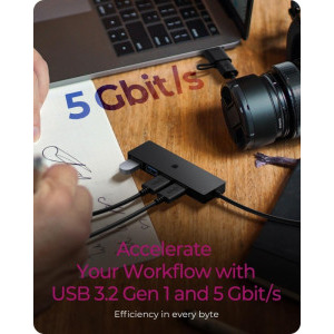 Icy Box IB-HUB1424-C3 4-Port USB 3.2 Gen 1 Black