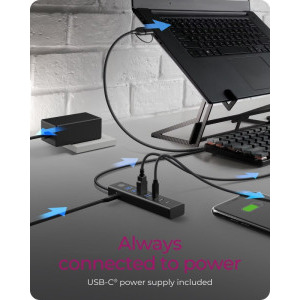 Icy Box IB-HUB1737-C3 7-Port USB 3.2 Gen 1 Hub Black