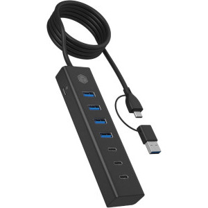 Icy Box IB-HUB1737-C3 7-Port USB 3.2 Gen 1 Hub Black