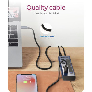 Icy Box IB-HUB1450-C31 10-port USB-C Hub Blue