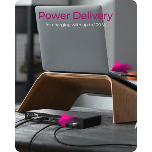 Icy Box Docking Station IB-DK2245AC, USB-C, 65W Power Delivery, 2x DisplayPort, 2x HDMI, 4x USB 3.2, Gigabit LAN
