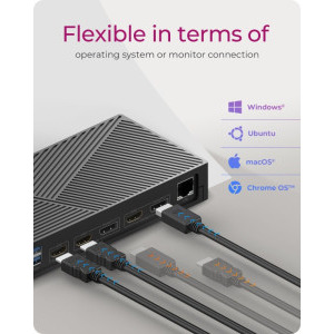 Icy Box Docking Station IB-DK2246AC, 100W Power Delivery, 3x 4K, Gigabit LAN