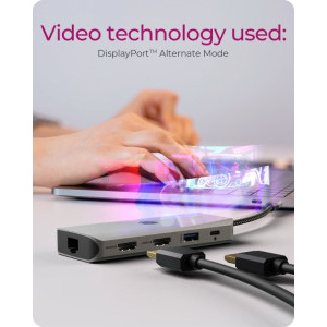 Icy Box Docking Station IB-DK4012-CPD, 9-in-1, 100W Power Delivery, 2x HDMI, 2x USB 3.0, 1x USB 2.0, Gigabit LAN, SD/microSD card reader
