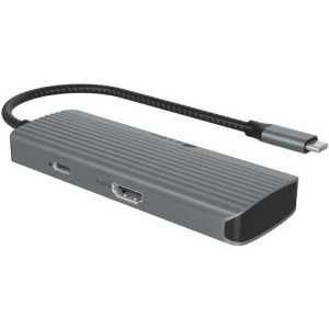 Icy Box Docking Station IB-DK4022a-CPD, USB Tip C, 6-in-1, 100W, redare 4K, 4x USB 3.0
