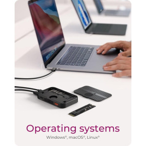 Icy Box Docking Station IB-DK4071M-CU31, USB Tip C, 7-in-1, incarcare 100W, redare 4K, M.2 SSD slot