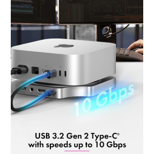 Icy Box Docking Station IB-DK100, USB-C, 7-in-1, M.2 NVMe slot, 4K HDMI, 3x USB, SD/microSD, Silver