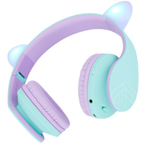 PowerLocus Over-Ear, Kids Cat Ears Purple/Teal