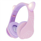 Casti PowerLocus Over-Ear, Kids Cat Ears Purple/Pink