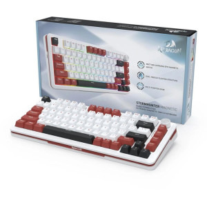 Redragon Stormhunter RGB White/Red Closed Buttom Pink Switch Mecanica