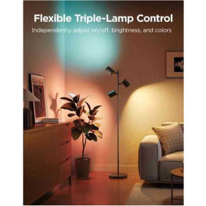 Govee Lampa LED de podea RGB Smart H60B2311, 24 W, 1500 lumeni, 2700K-6500K, Wi-Fi, Bluetooth