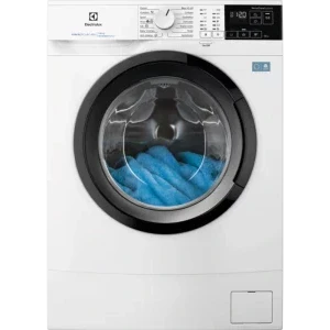 Electrolux EWS6406BE, Slim, 6 kg, 1000 RPM, Clasa A, Inverter, SensiCare, AntiAllergy, SoftPlus, TimeManager, Alb