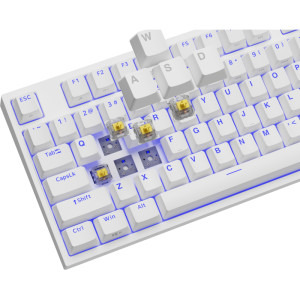 Genesis THOR 404 TKL White RGB Gateron Yellow Pro Switch Mecanica