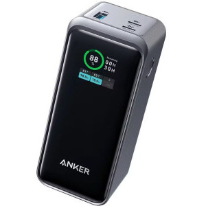 Baterie externa Anker Prime, 20000 mAh, 200W, 2x USB-C, 1x USB, Black, Smart Digital Display, posibilitate incarcare laptop