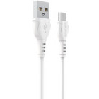 Cablu de date / adaptor Borofone BX51 Triumph, USB Male la microUSB Male, 1 m, White