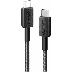 Cablu de date / adaptor Anker 322, USB-C Male la USB-C Male, 0.9 m, PD 60W, Black
