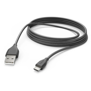 Hama USB tip A 2.0 Male la micro USB 2.0 Male, 3 m, Negru