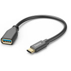 Cablu periferice Hama OTG USB tip A 3.2 Gen 1 Female la USB-C 3.2 Gen 1 Male, 0.15 m, Negru