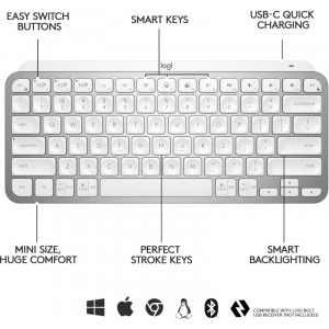 Logitech MX Keys Mini Bluetooth Illuminated Pale Grey
