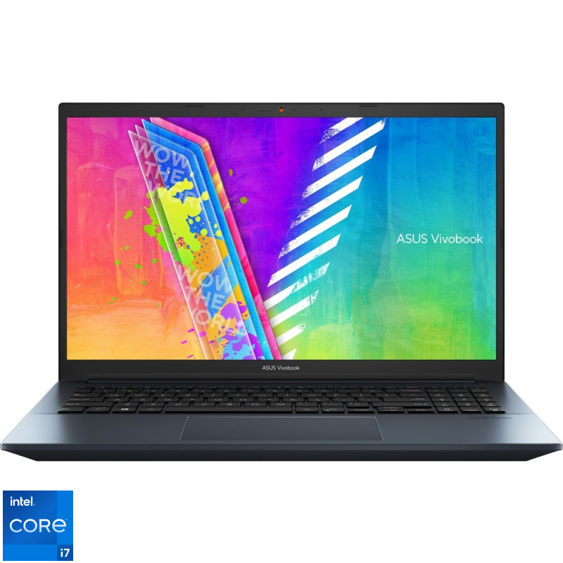 Laptop ASUS 15.6” VivoBook Pro 15 OLED K3500PH, FHD, Procesor  Intel® Core™ i7-11370H (12M Cache, up to 4.80 GHz, with IPU), 16GB DDR4, 512GB SSD, GeForce GTX 1650 4GB, No, OS, Quiet Blue ASUS imagine noua idaho.ro