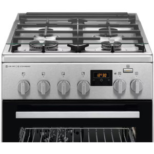 AEG CKB56490BM, Mixt, 4 arzatoare, Aprindere integrata, Sistem de siguranta, SteamBake, AirFry, Grill, Timer, Gratare fonta, Clasa A, 50 cm, Inox