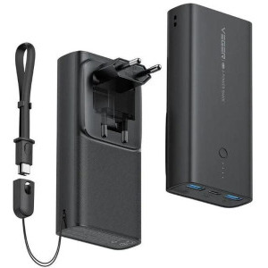 Baterie externa VEGER ACE100, 10000 mAh, 2x USB, 1x USB-C, negru