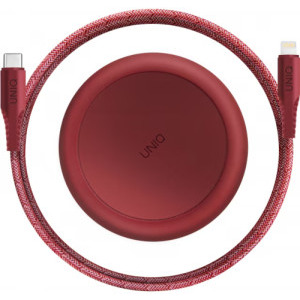 Cablu periferice Uniq USB-C Male la Lightning Male, 1.2 m, Organizator, Rosu