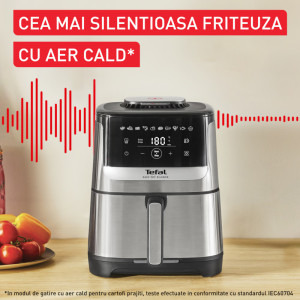 Tefal Friteuza cu aer cald Easy Fry Silence EY552DE0, 1670W, 5L, Argintiu/Negru