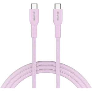Cablu de date / adaptor Canyon USB-C Male la USB-C Male, 1 m, Pink